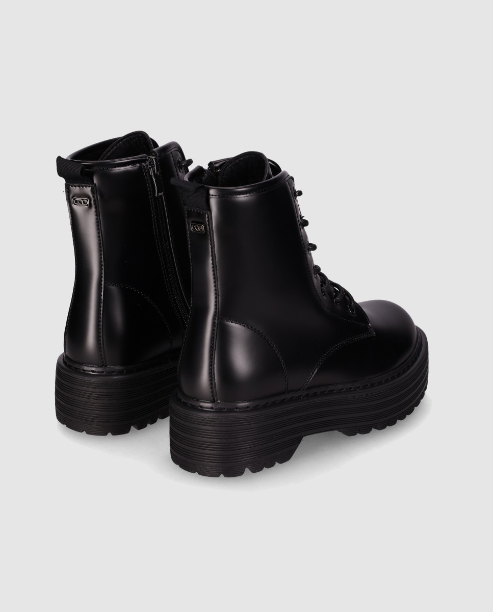 Botines de mujer con suela gruesa y puntera redonda - Chika10 - Negro Negro-2