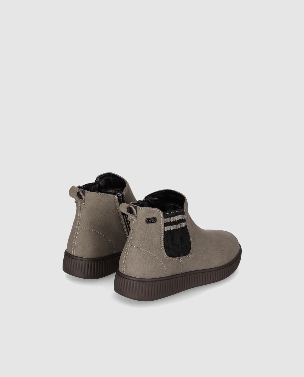 Botín plano de niña de piel serraje con elasticos en el lateral - Chika10 Kids - Topo Topo-3