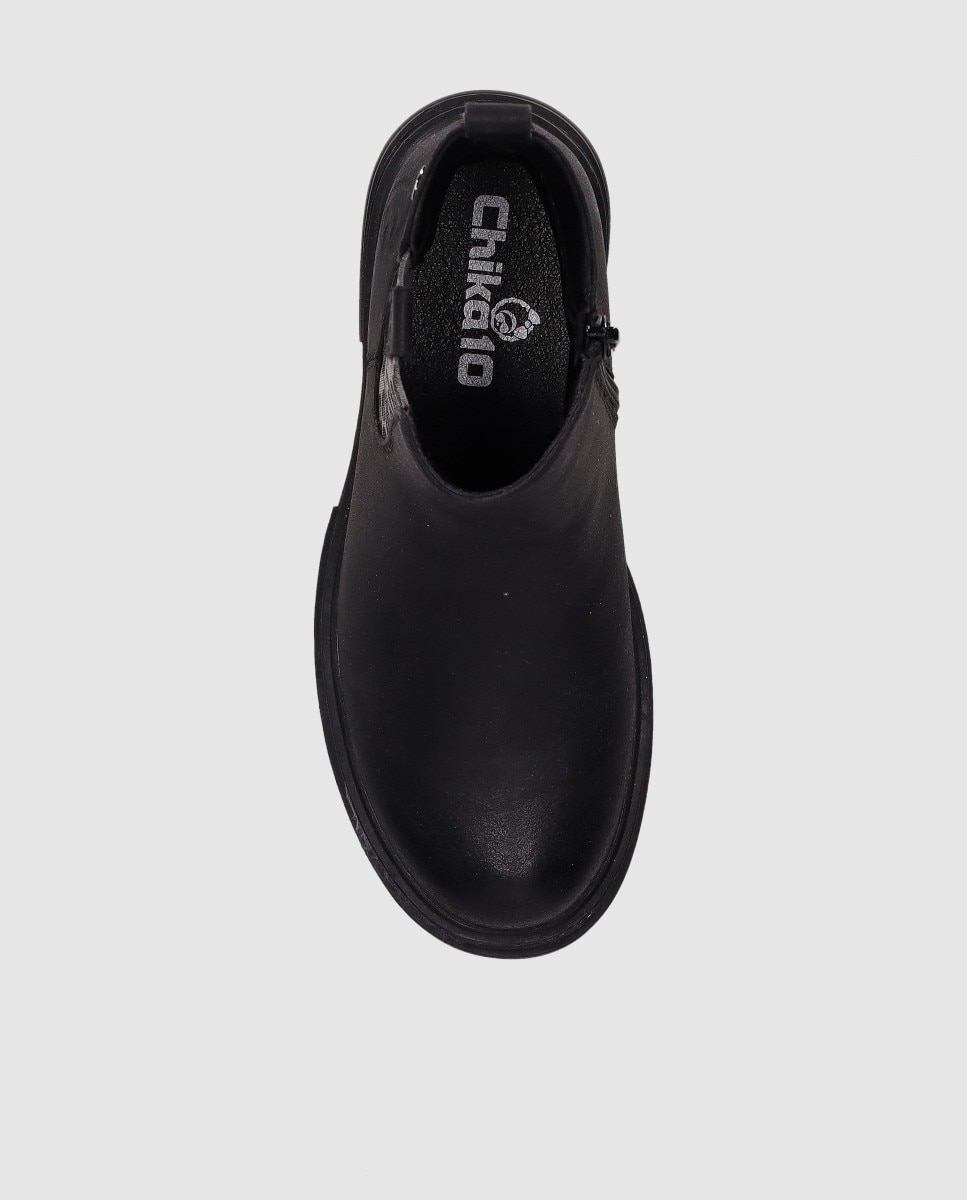 Botin tipo Chelsea niña piel vegana coon decoracion animalprint - Chika10 Kids - Negro Negro-4