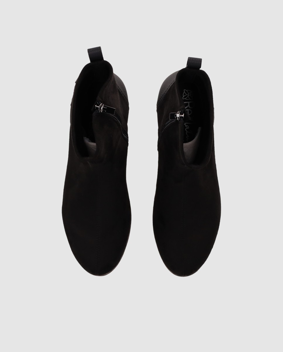 Botas elásticas de mujer con cuña baja y cremallera lateral - Chika10 - Negro Negro-4