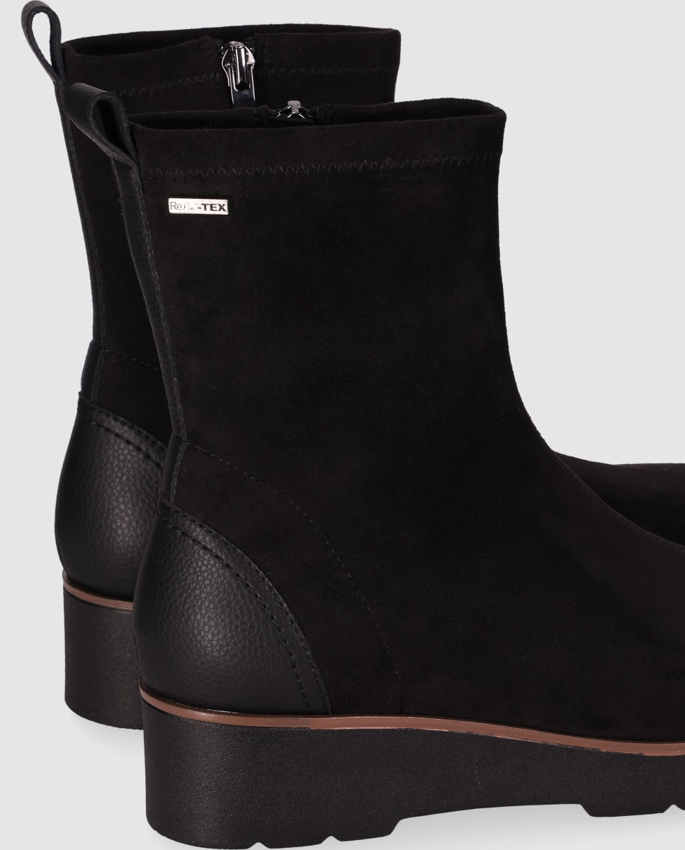 Botas elásticas de mujer con cuña baja y cremallera lateral - Chika10 - Negro Negro-5