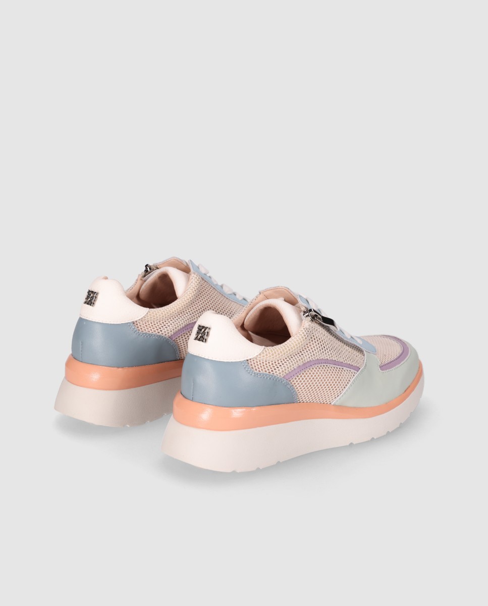 Zapatillas de cuña baja de mujer con cierre de cordones y suela ligera - Chika10 - Multicolor Multicolor-3