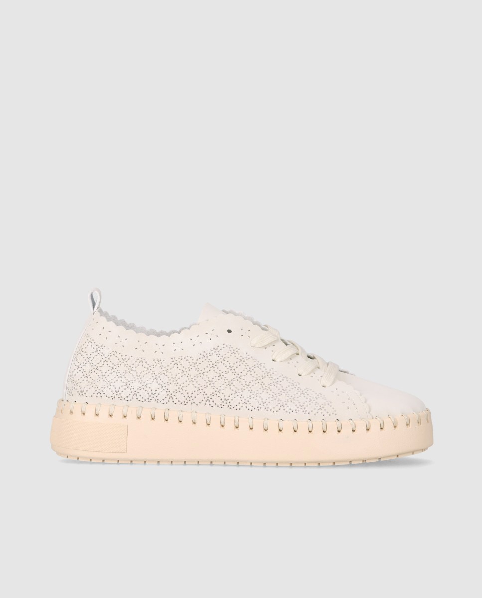 Chika10 - Zapatos de cordones de mujer con diseño troquelado y puntera redonda.