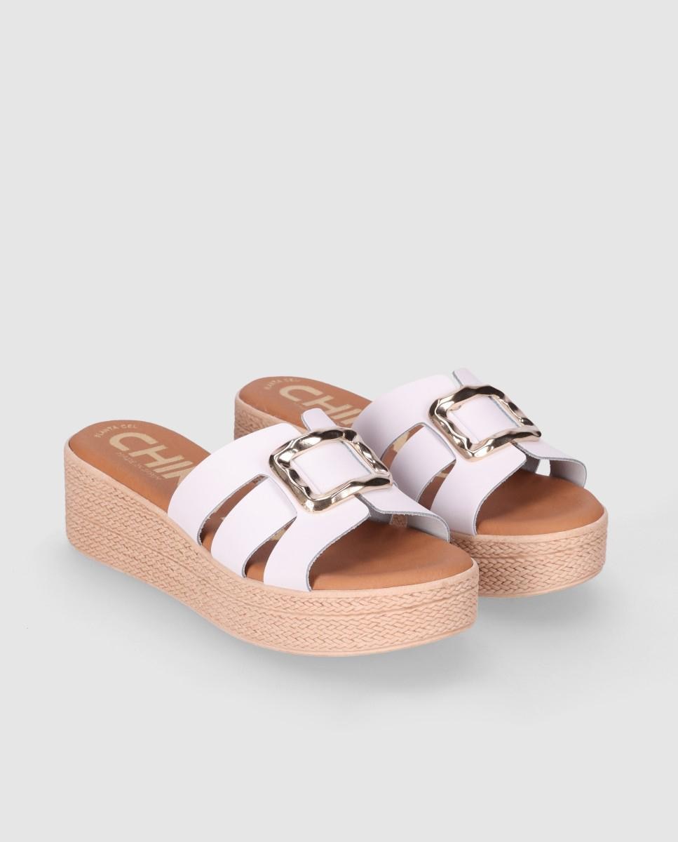Sandalias de cuña de mujer chika10 en color blanco con cierre de sin cierre abiertos - Blanco Blanco-3