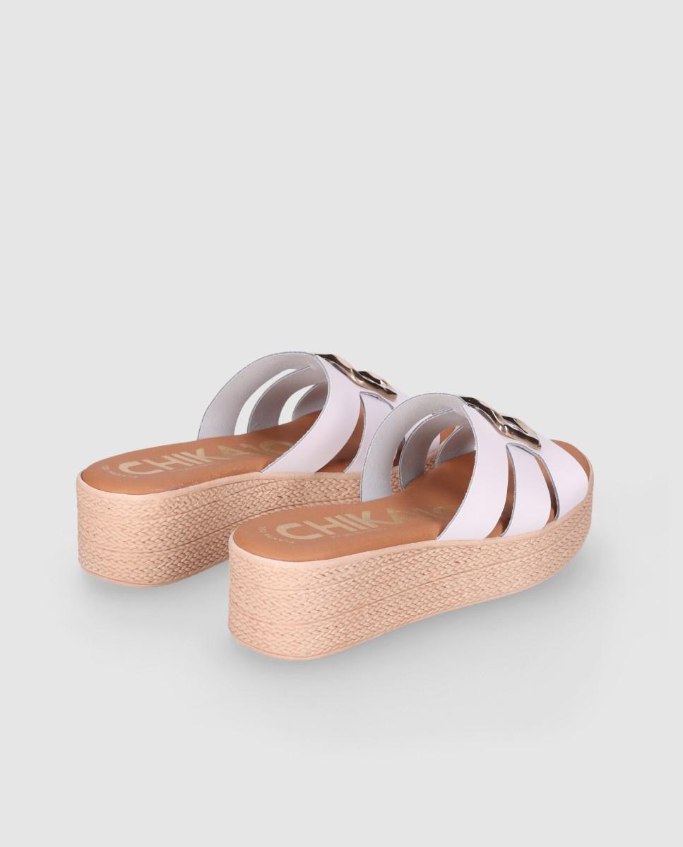 Sandalias de cuña de mujer chika10 en color blanco con cierre de sin cierre abiertos - Blanco Blanco-2
