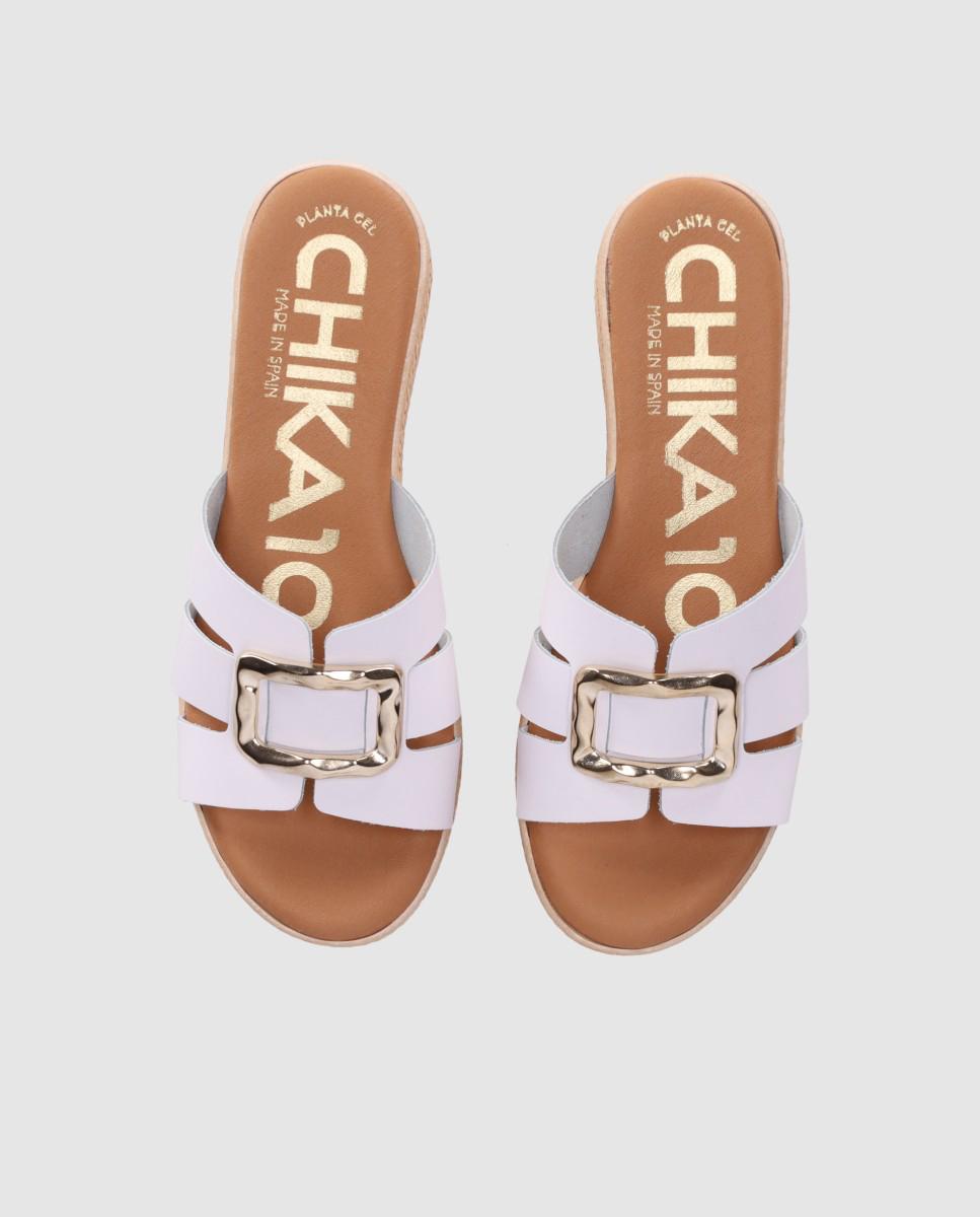 Sandalias de cuña de mujer chika10 en color blanco con cierre de sin cierre abiertos - Blanco Blanco-4