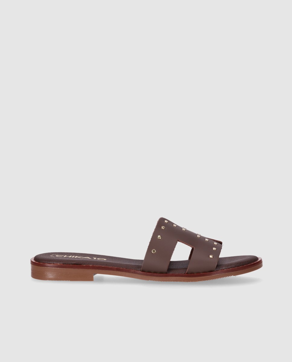 Sandalias planas de mujer chika10 en color marron con cierre de sin cierre abiertos - Marrón Marrón-1