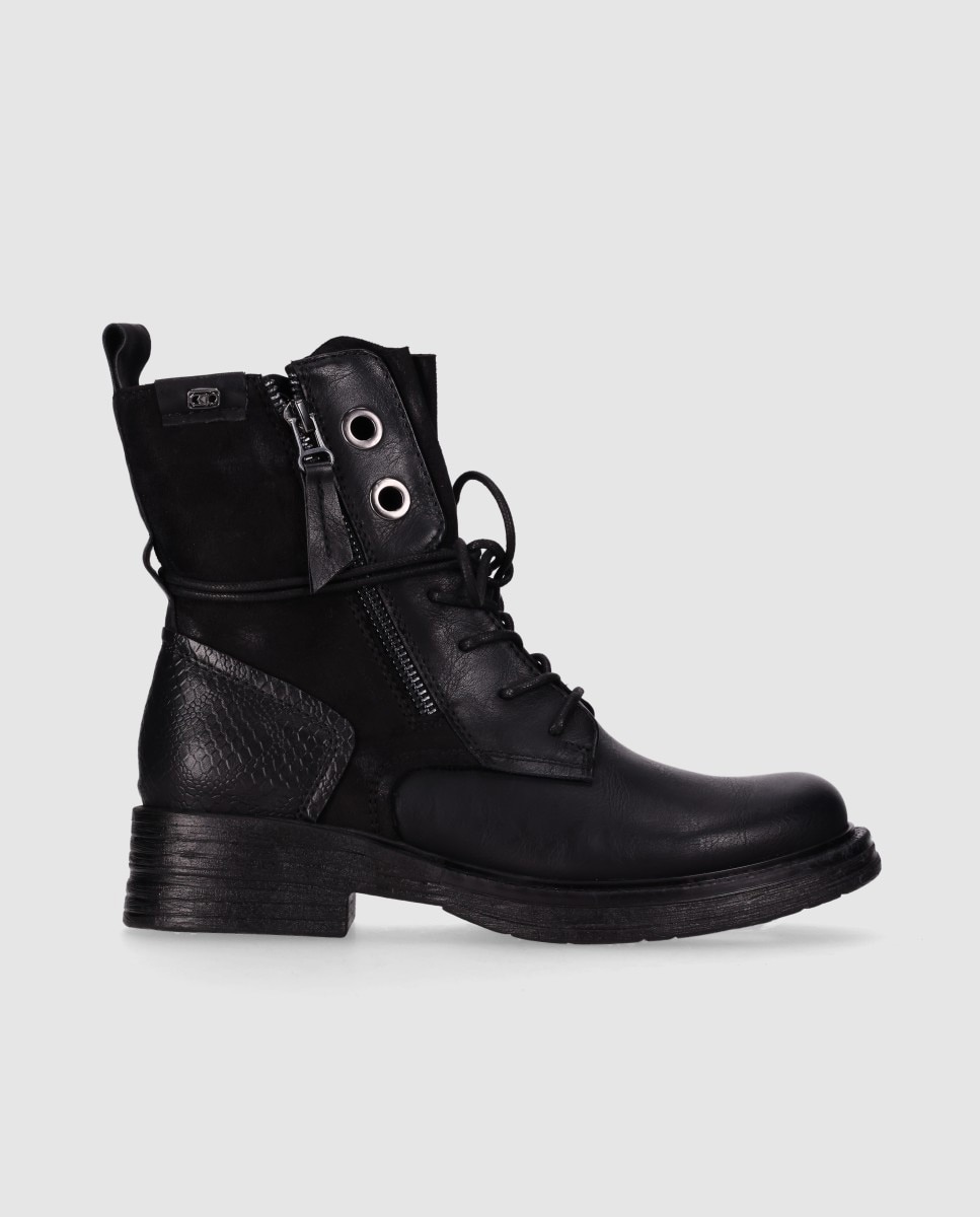 Botines básicos de mujer estilo urbano con suela robusta y detalles metálicos decorativos - Chika10 - Negro Negro-1