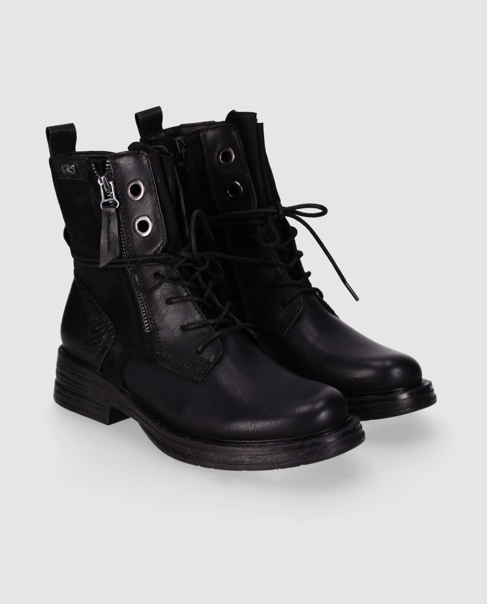 Botines básicos de mujer estilo urbano con suela robusta y detalles metálicos decorativos - Chika10 - Negro Negro-3