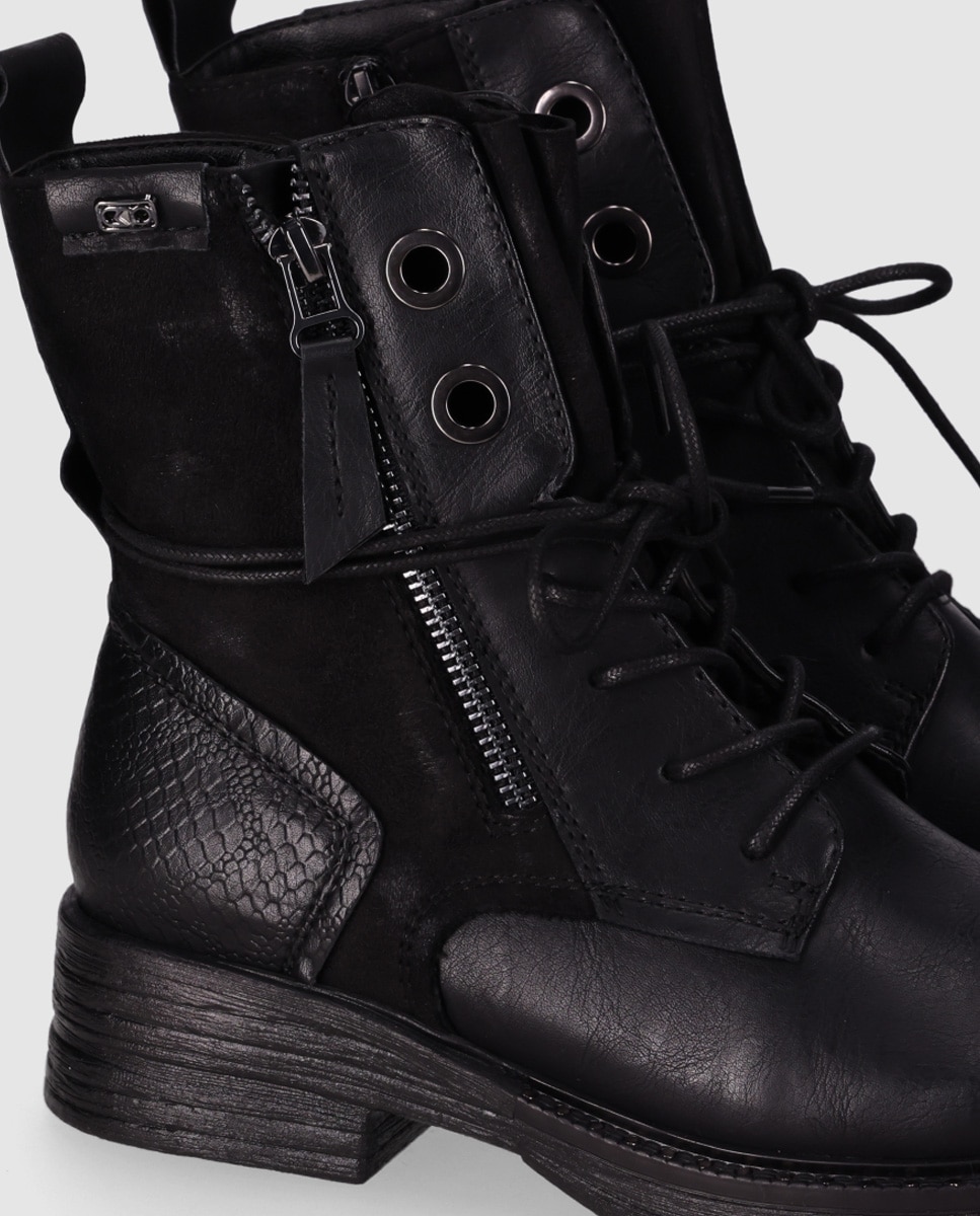 Botines básicos de mujer estilo urbano con suela robusta y detalles metálicos decorativos - Chika10 - Negro Negro-5
