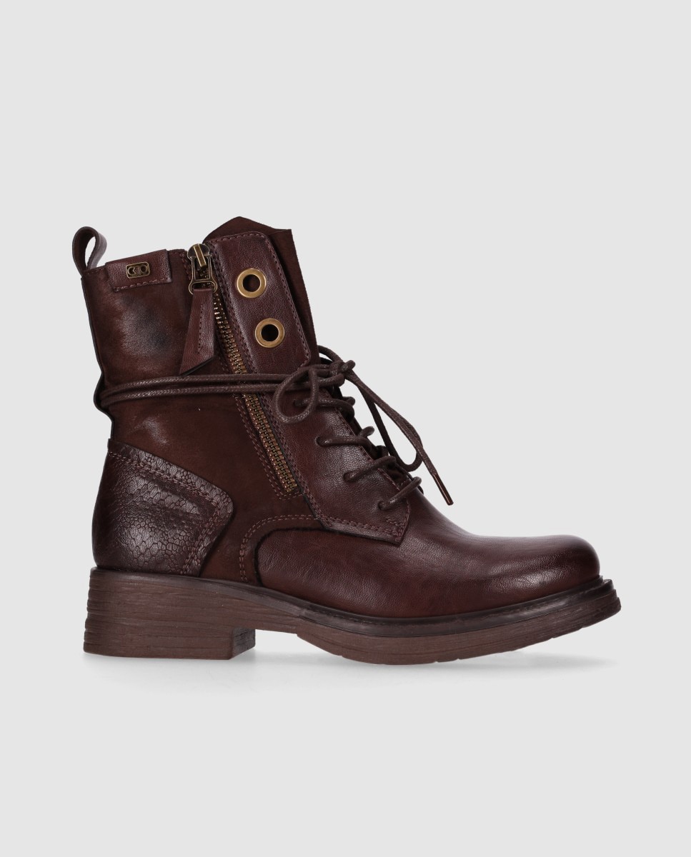 Botines básicos de mujer estilo urbano con suela robusta y detalles metálicos decorativos - Chika10 - Marrón Marrón-1