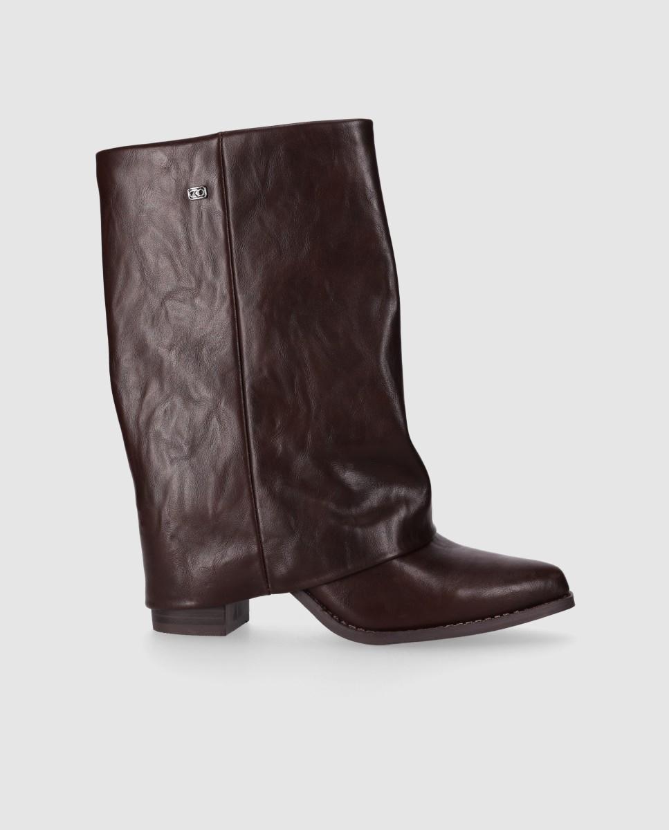 Botas cowboy de mujer con silueta recta y puntera suave - Chika10 - Marrón Marrón-1