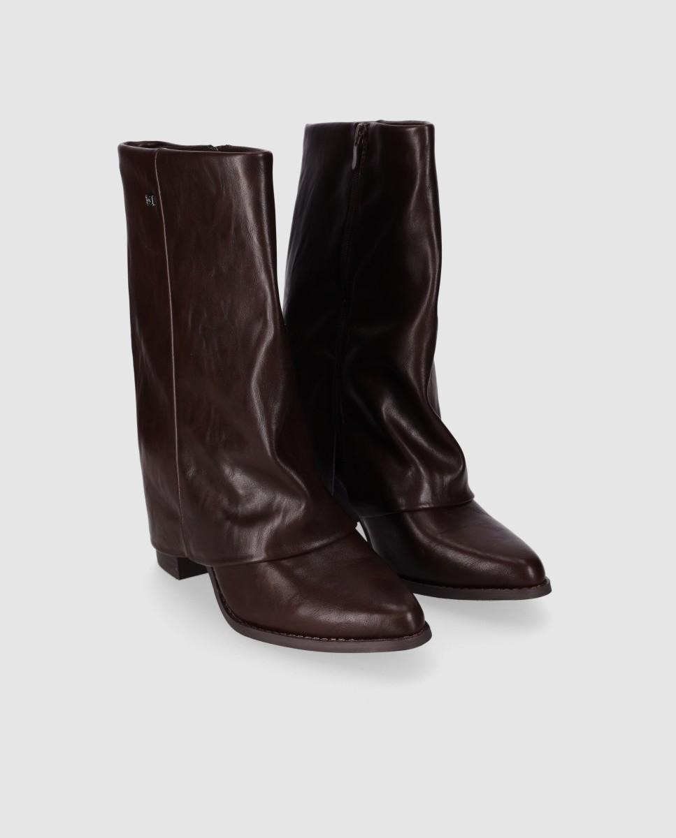 Botas cowboy de mujer con silueta recta y puntera suave - Chika10 - Marrón Marrón-2