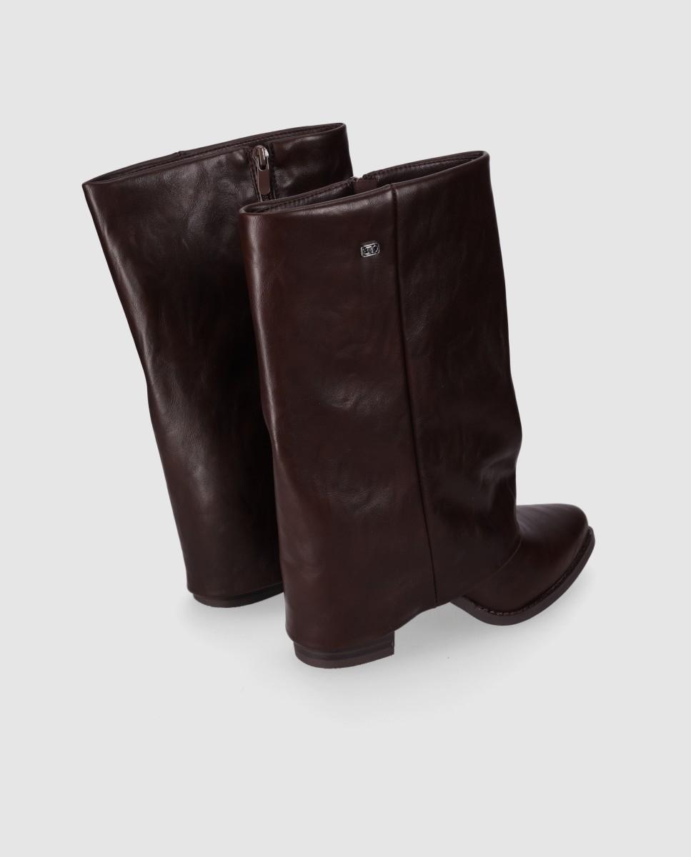Botas cowboy de mujer con silueta recta y puntera suave - Chika10 - Marrón Marrón-4