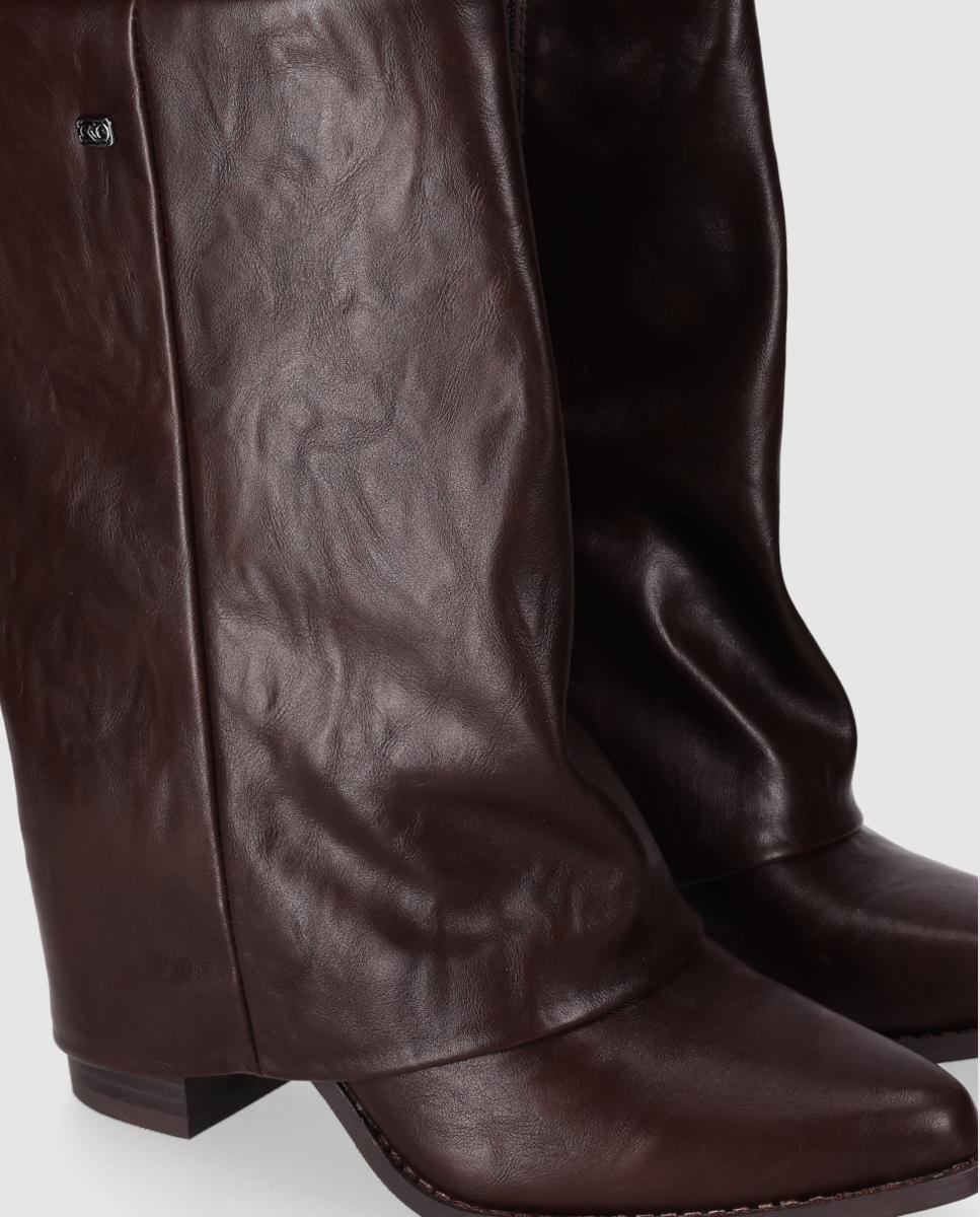 Botas cowboy de mujer con silueta recta y puntera suave - Chika10 - Marrón Marrón-3
