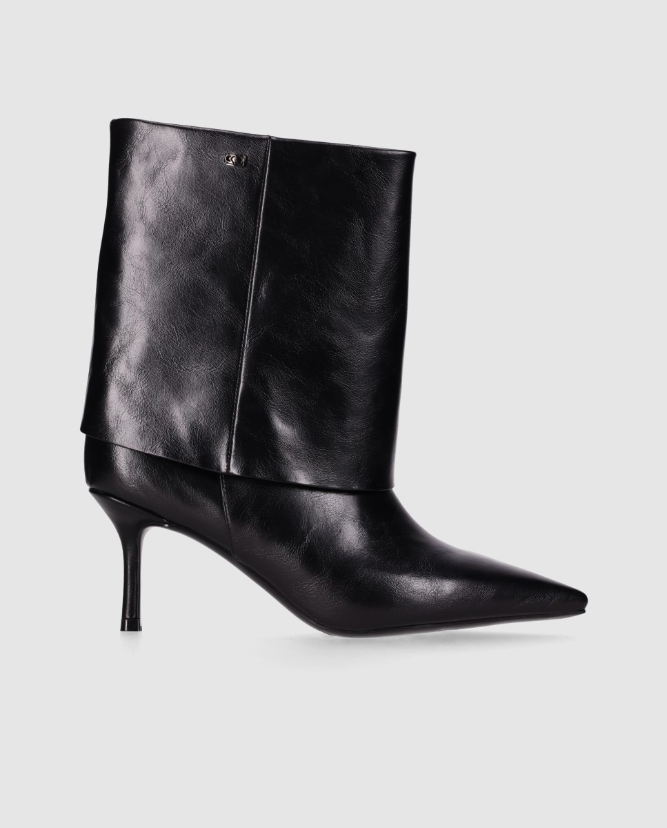 Botines básicos de mujer con tacón fino y puntera afilada - Chika10 - Negro Negro-1