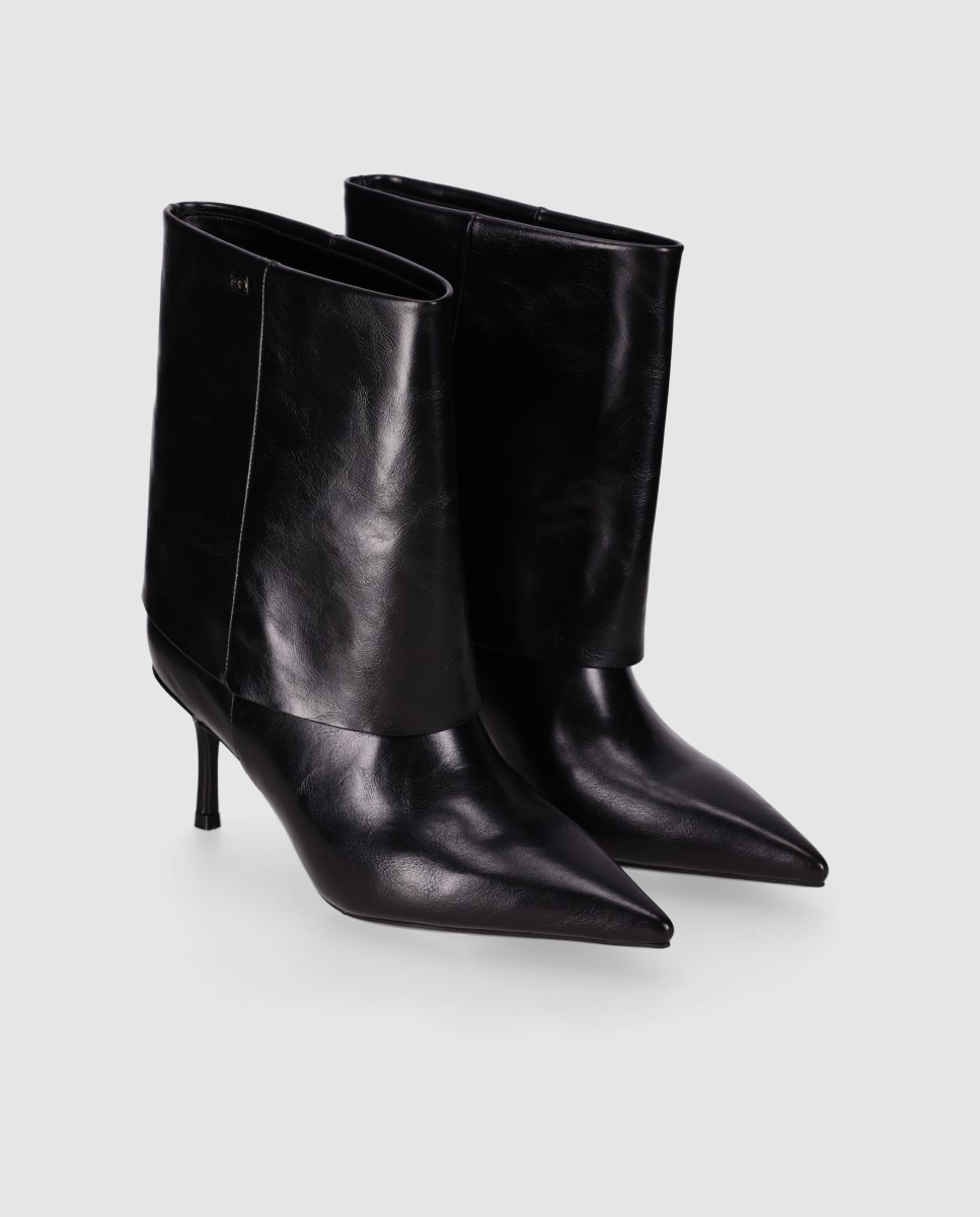 Botines básicos de mujer con tacón fino y puntera afilada - Chika10 - Negro Negro-4