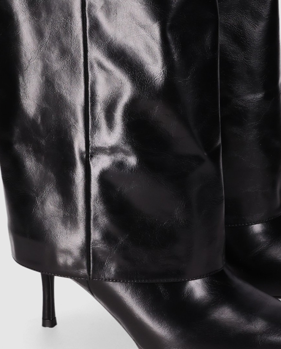 Botas básicas de mujer con acabado liso y puntera afilada - Chika10 - Negro Negro-4