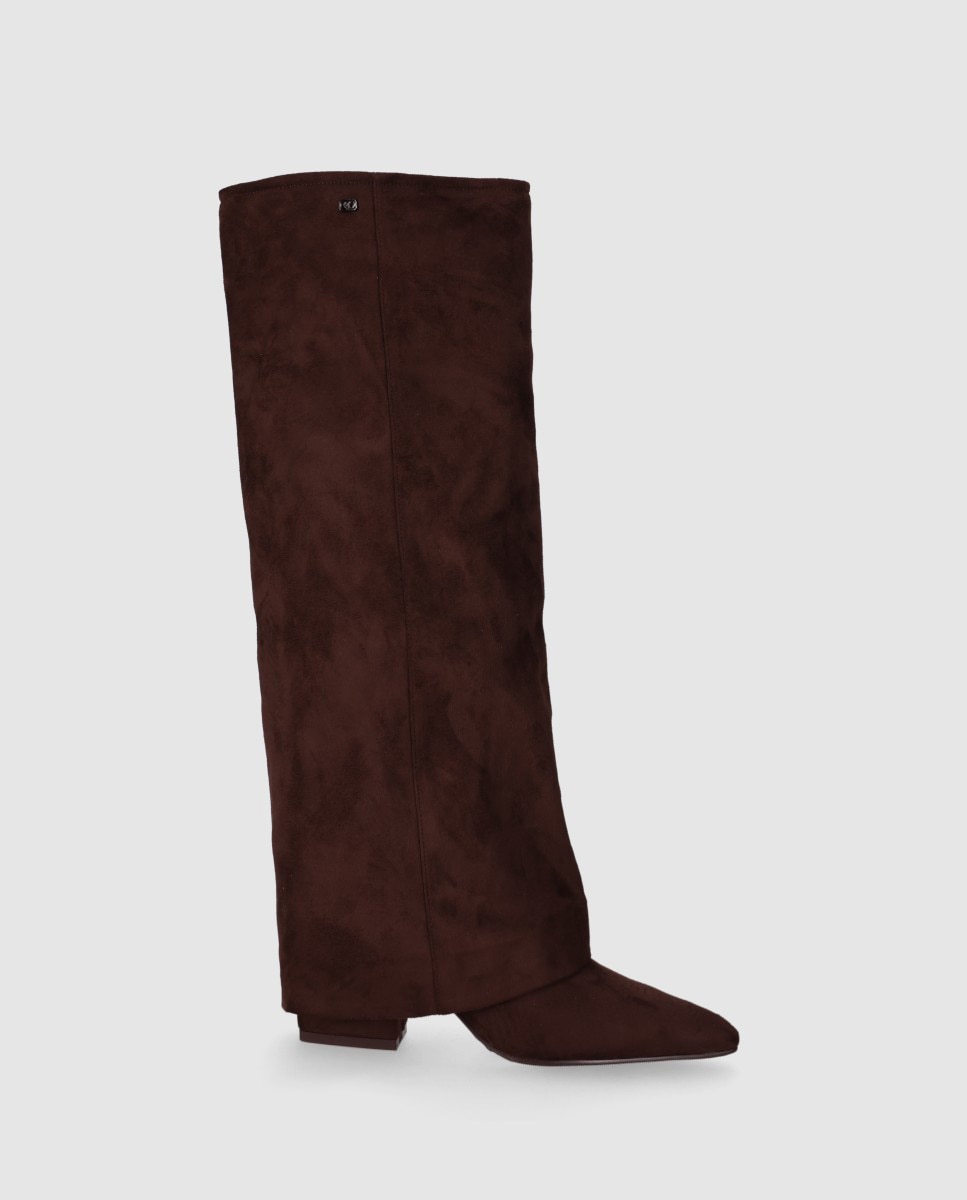 Botas básicas de mujer con diseño recto y puntera afilada - Chika10 - Marrón Marrón-1