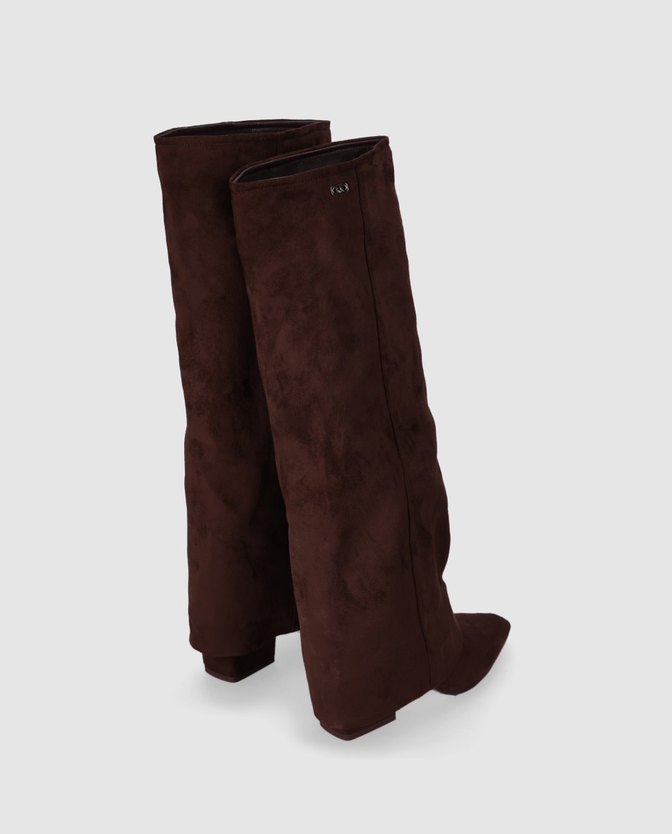 Botas básicas de mujer con diseño recto y puntera afilada - Chika10 - Marrón Marrón-3