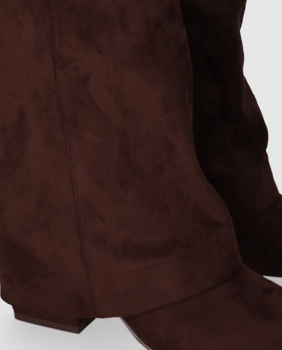 Botas básicas de mujer con diseño recto y puntera afilada - Chika10 - Marrón Marrón-4