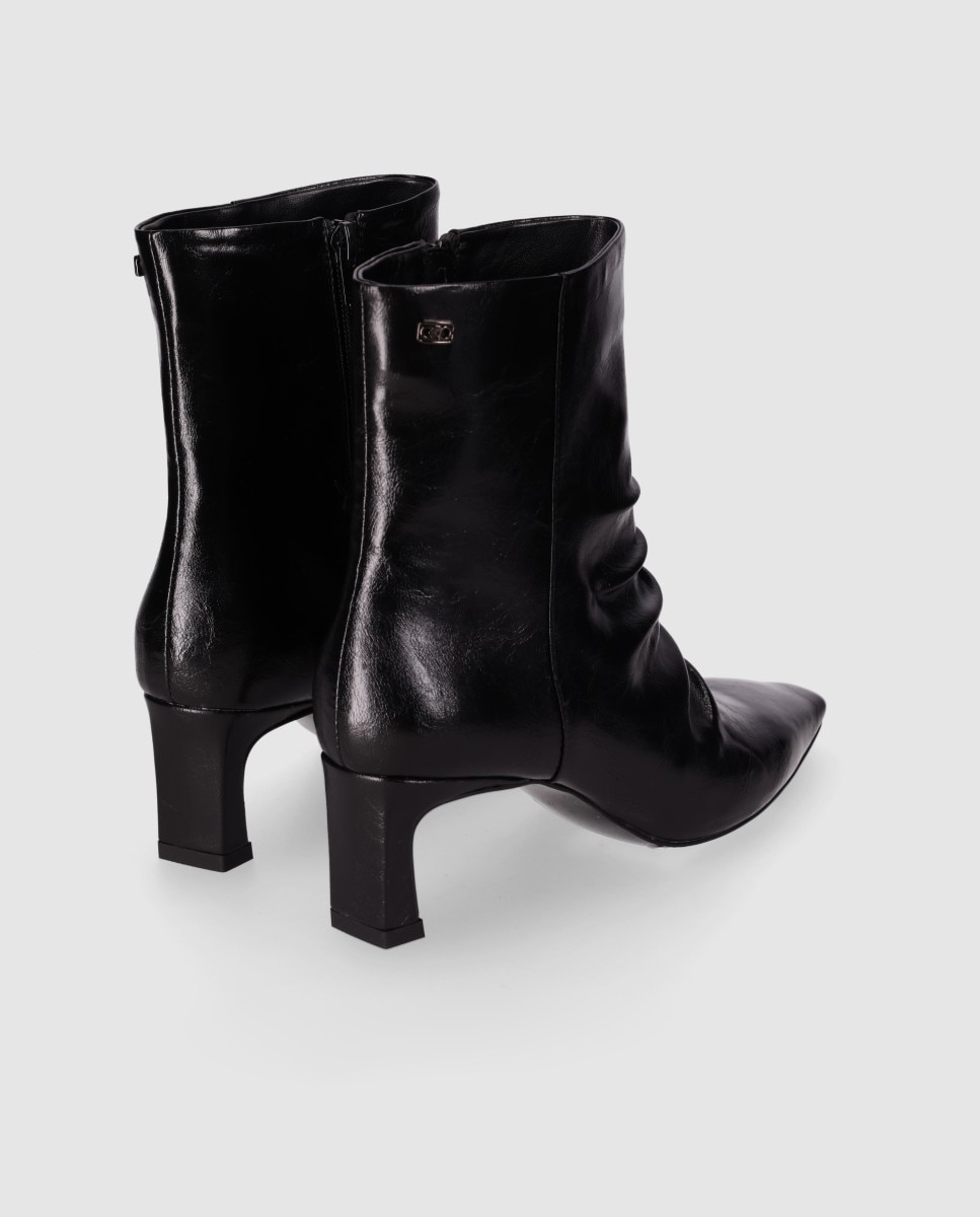 Botines básicos de mujer con aire sofisticado con punta afilada y cierre de cremallera - Chika10 - Negro Negro-3