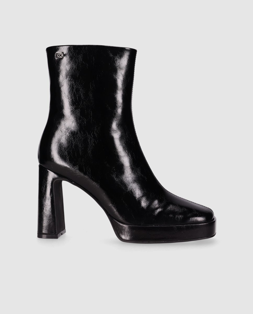 Botines básicos de mujer de punta redondeada y tacón alto - Chika10 - Negro Negro-1