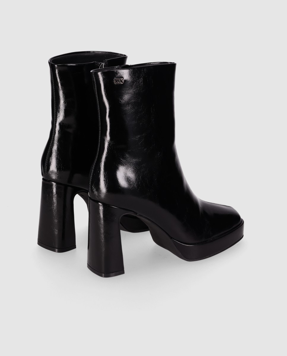 Botines básicos de mujer de punta redondeada y tacón alto - Chika10 - Negro Negro-3