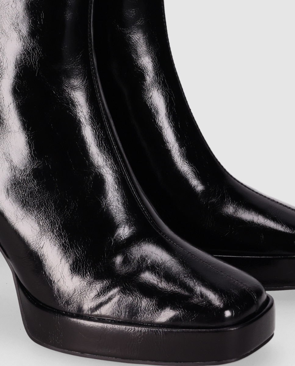 Botines básicos de mujer de punta redondeada y tacón alto - Chika10 - Negro Negro-2