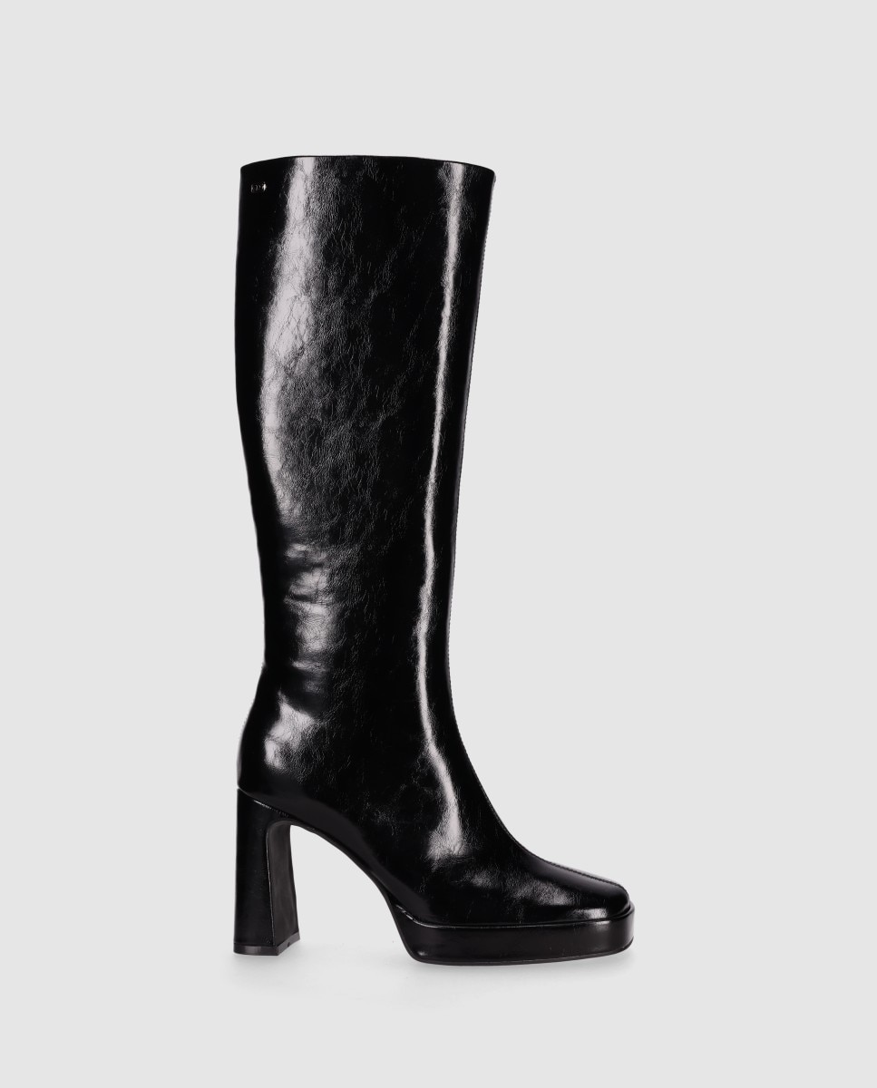 Botas básicas de mujer con caña alta y tacón alto - Chika10 - Negro Negro-1