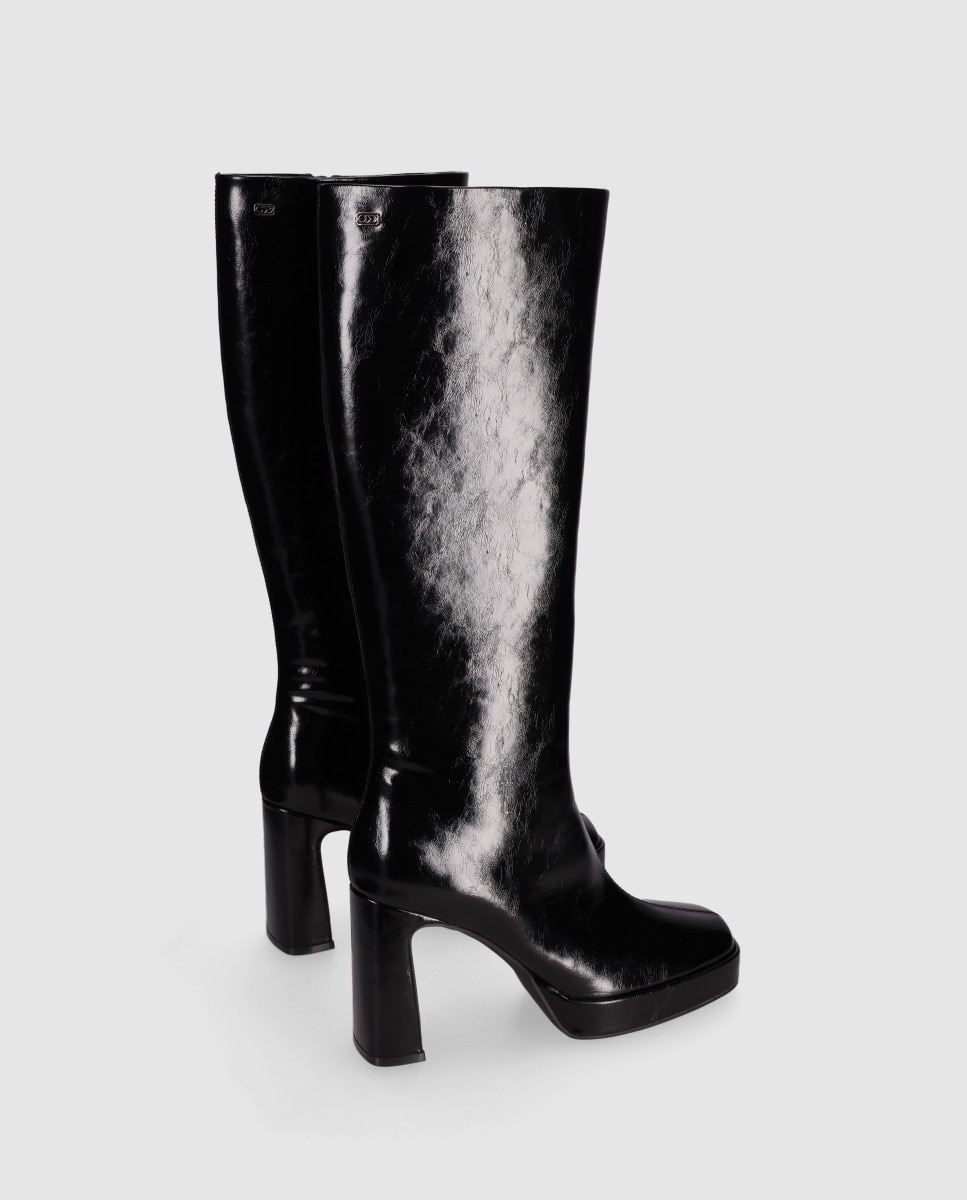 Botas básicas de mujer con caña alta y tacón alto - Chika10 - Negro Negro-4