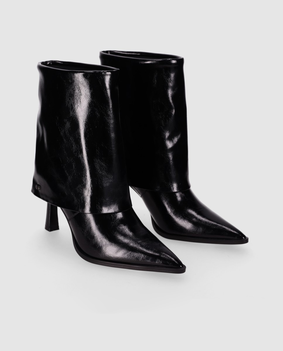 Botines básicos de mujer con estética elegante y puntera afilada - Chika10 - Negro Negro-4
