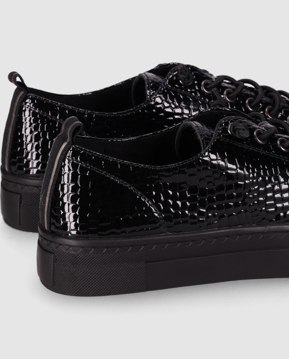 Zapatillas básicas de mujer de estilo urbano con acabado de charol - Chika10 - Negro Negro-5