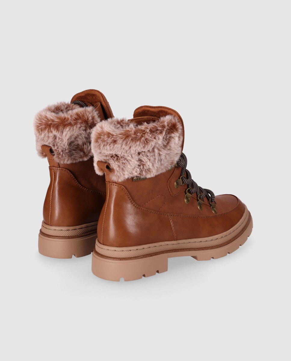 Botines de pelo de mujer estilo outdoor con suela robusta - Chika10 - Marrón claro Marrón claro-3