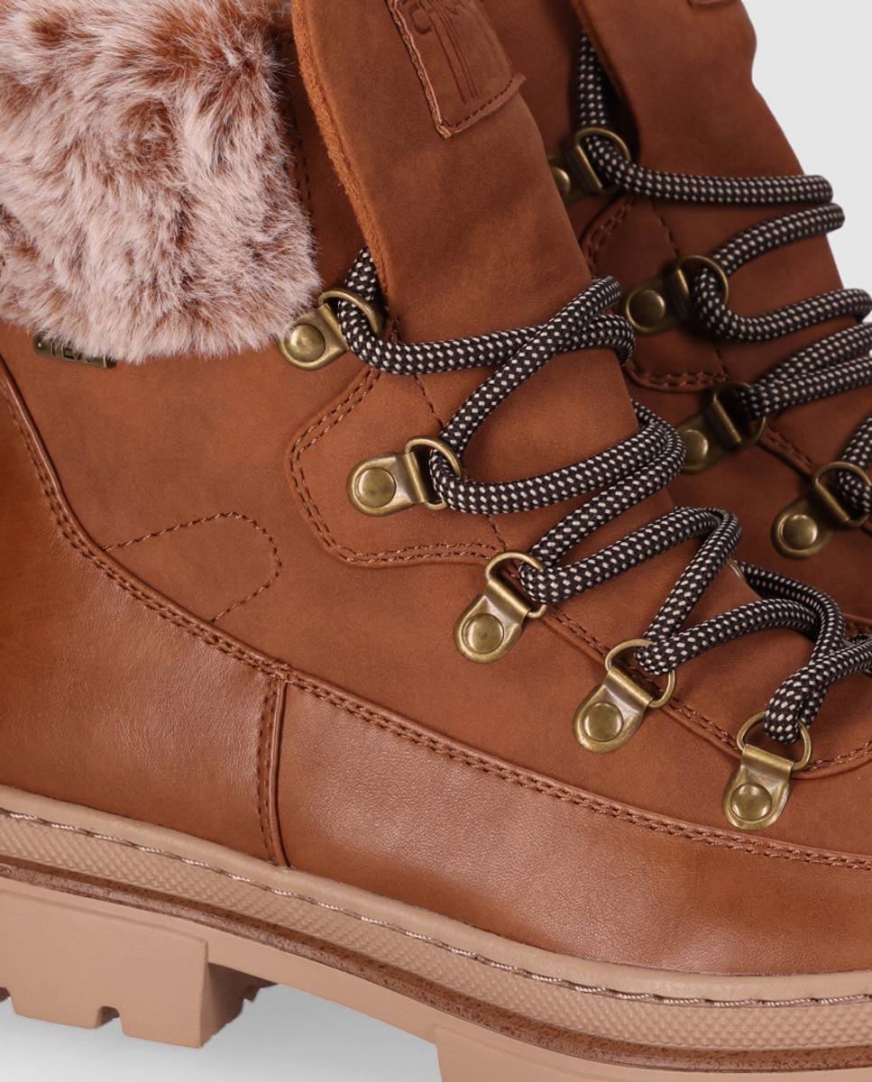 Botines de pelo de mujer estilo outdoor con suela robusta - Chika10 - Marrón claro Marrón claro-2