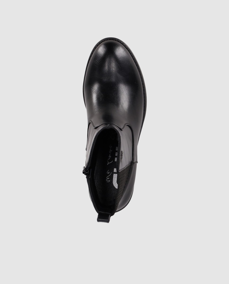 Botines básicos de mujer con tacón medio y panel elástico trasero - Chika10 - Negro Negro-4