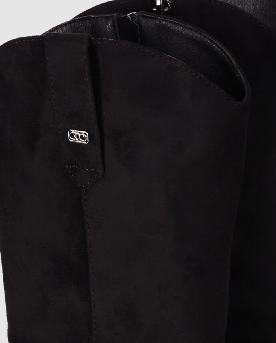 Botas cowboy de mujer con punta estilizada y tacón ancho - Chika10 - Negro Negro-4