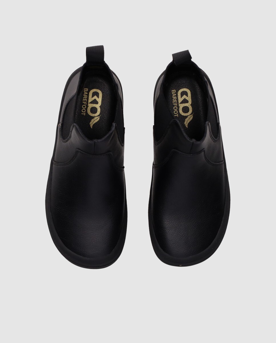 Botines chelsea de mujer diseñados en piel con horma anatómica y suela plana - Chika10 - Negro Negro-4