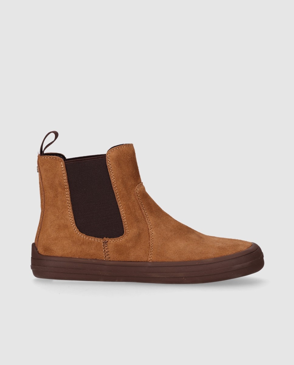 Botines chelsea de mujer diseñados en piel con horma anatómica y suela plana - Chika10 - Marrón claro Marrón claro-1