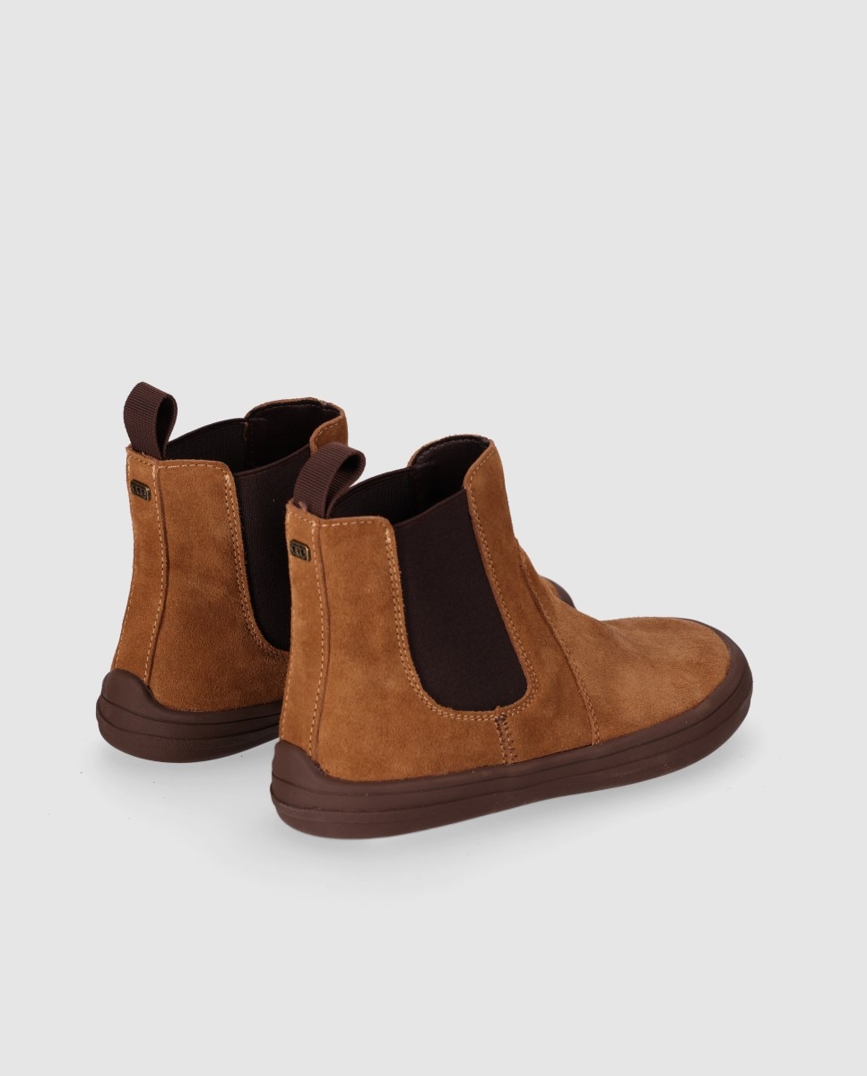 Botines chelsea de mujer diseñados en piel con horma anatómica y suela plana - Chika10 - Marrón claro Marrón claro-2