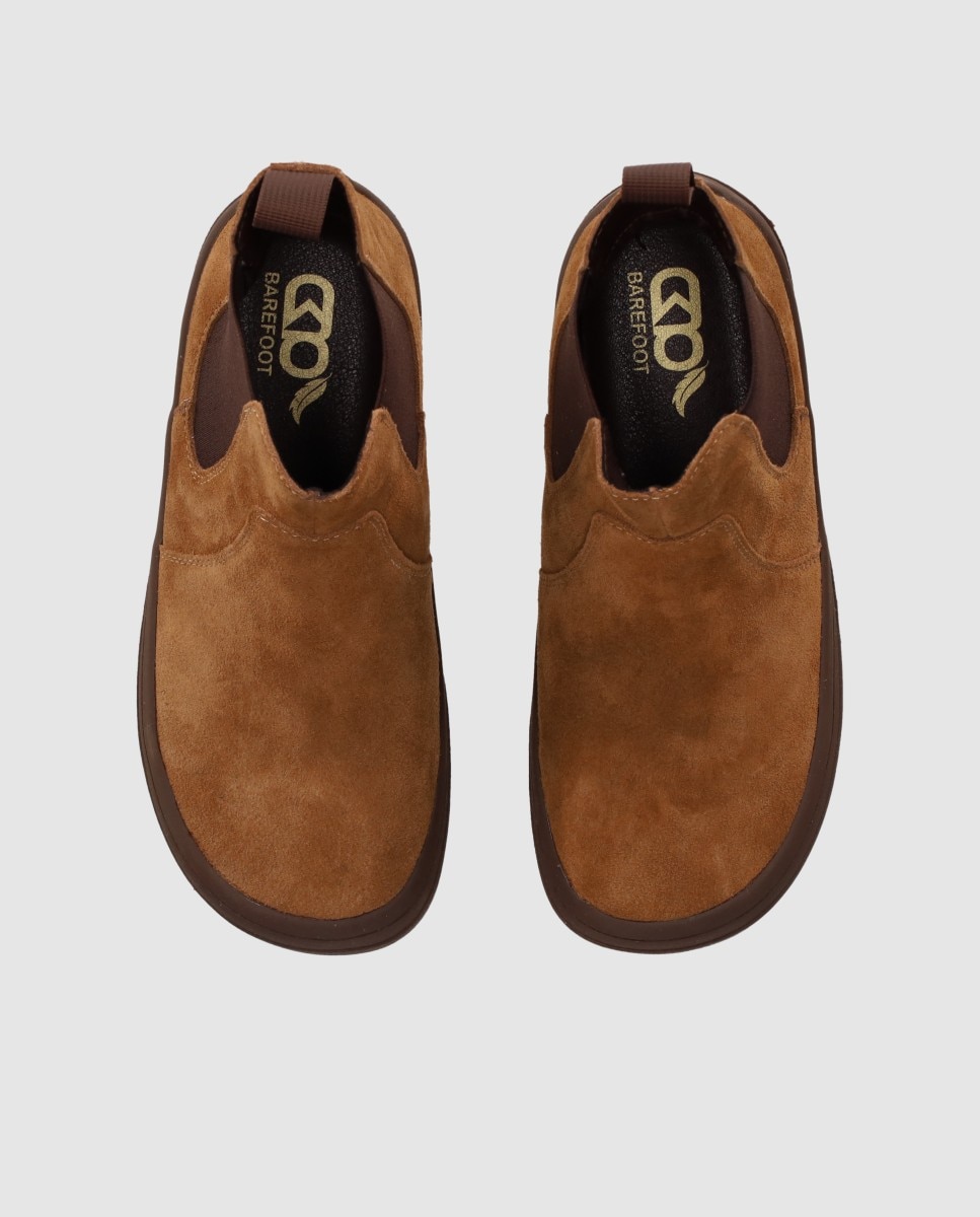Botines chelsea de mujer diseñados en piel con horma anatómica y suela plana - Chika10 - Marrón claro Marrón claro-4