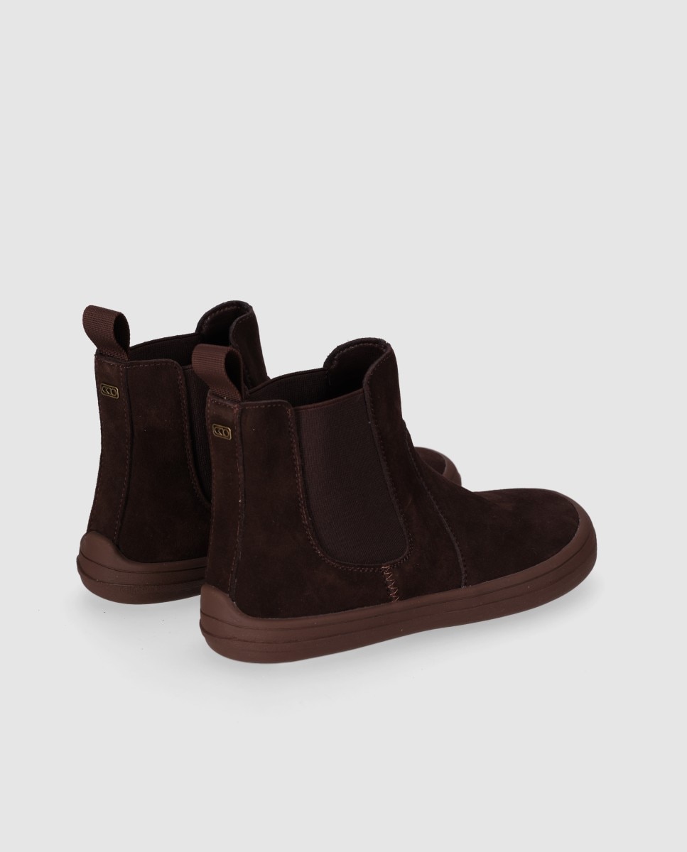 Botines chelsea de mujer diseñados en piel con horma anatómica y suela plana - Chika10 - Marrón Marrón-2