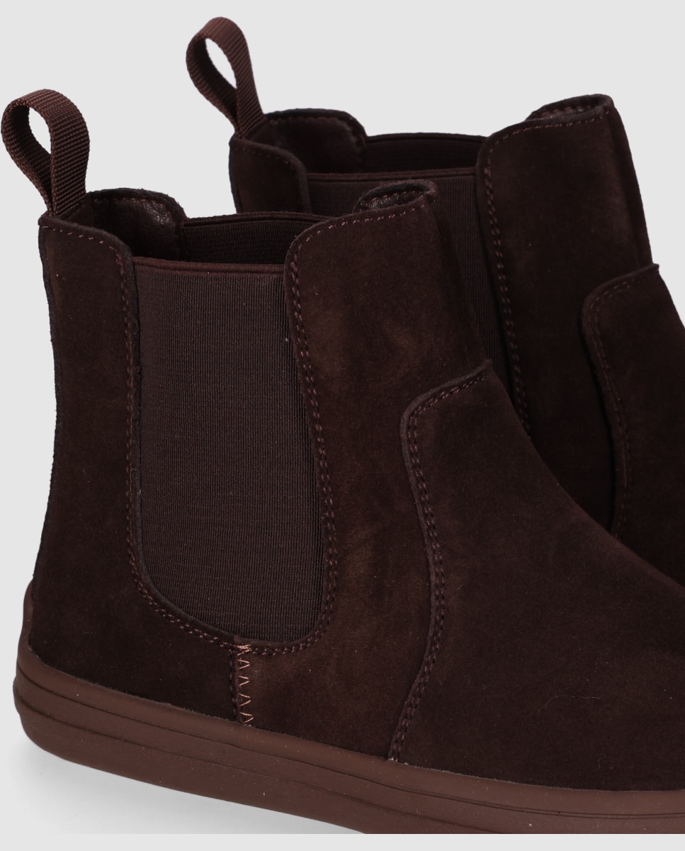 Botines chelsea de mujer diseñados en piel con horma anatómica y suela plana - Chika10 - Marrón Marrón-5