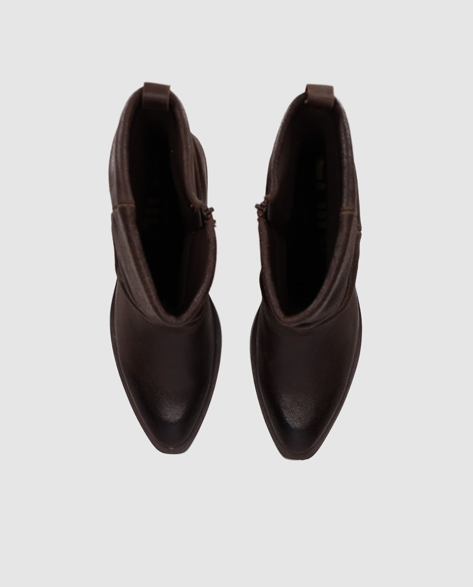 Imagen 5 de Botas cowboy de mujer diseñadas en piel con polaina y tacón ancho - Chika10 - Marrón Marrón