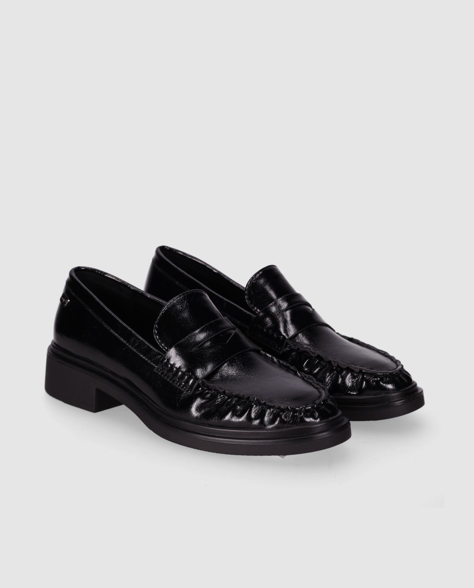 Mocasines planos de mujer con suela compacta y costuras marcadas - Chika10 - Negro Negro-3