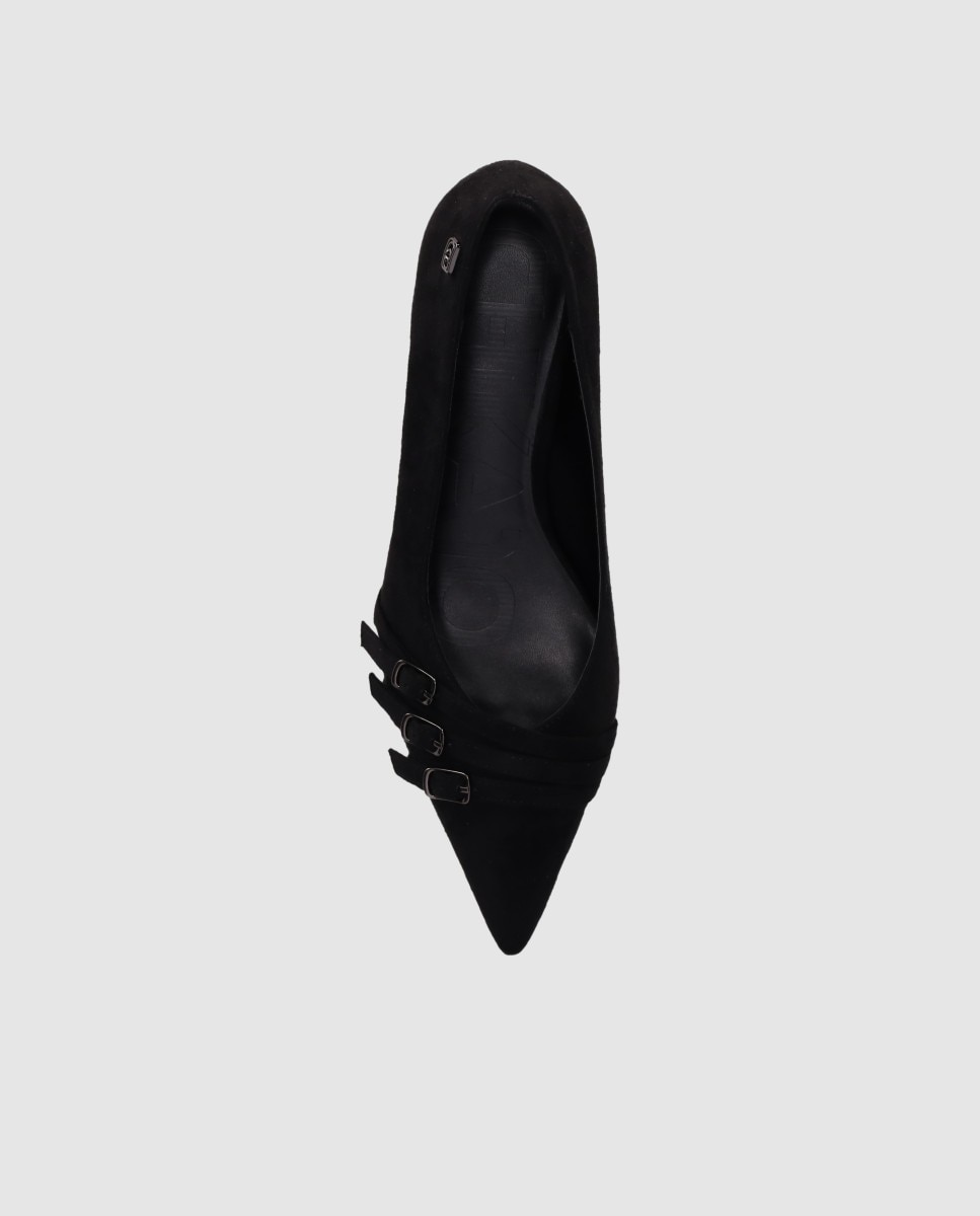 Imagen 4 de Zapatos de salón de mujer con tacón fino de acabado textil y diseño clásico - Chika10 - Negro Negro