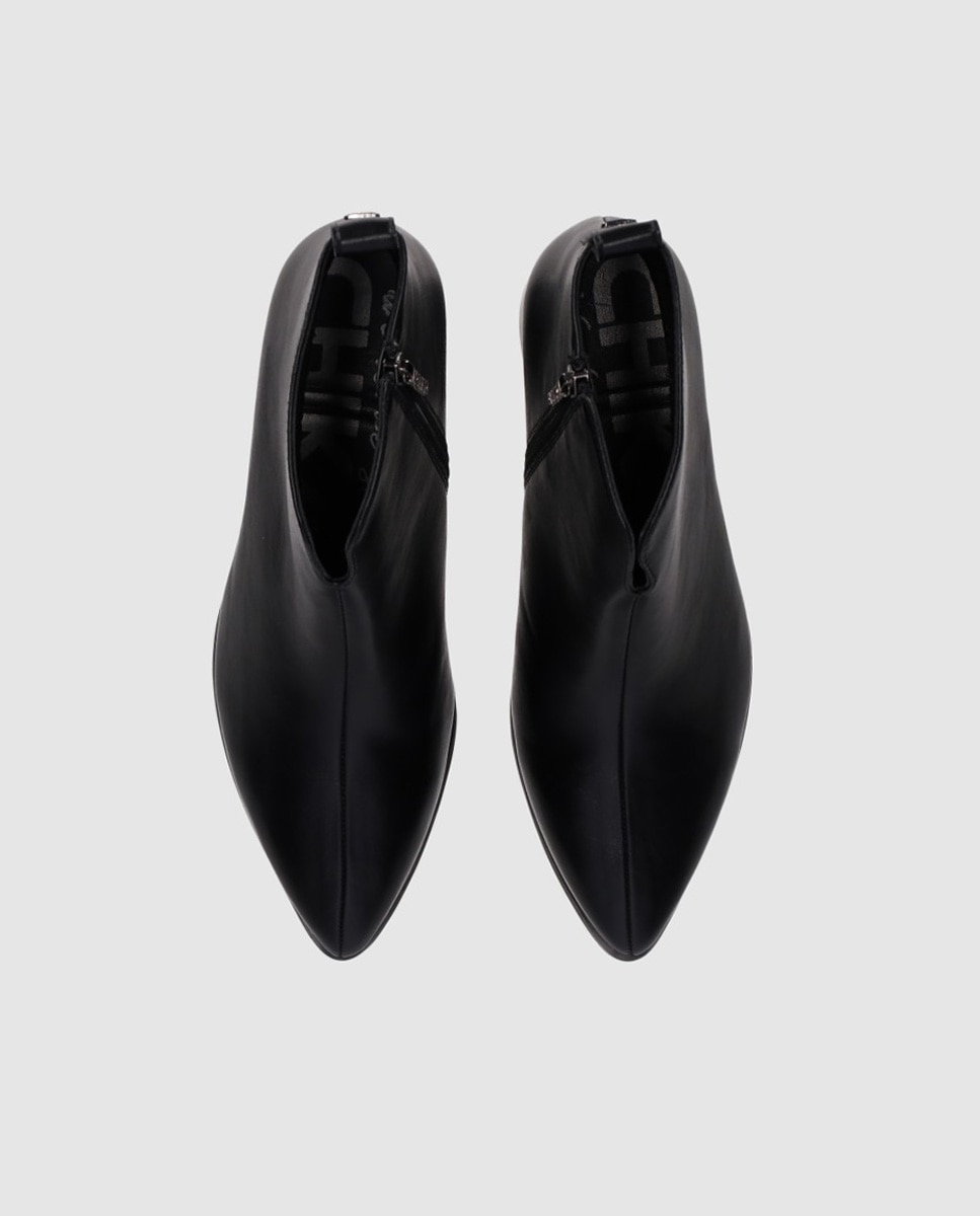 Botines básicos de mujer con puntera afilada y tacón ancho - Chika10 - Negro Negro-4