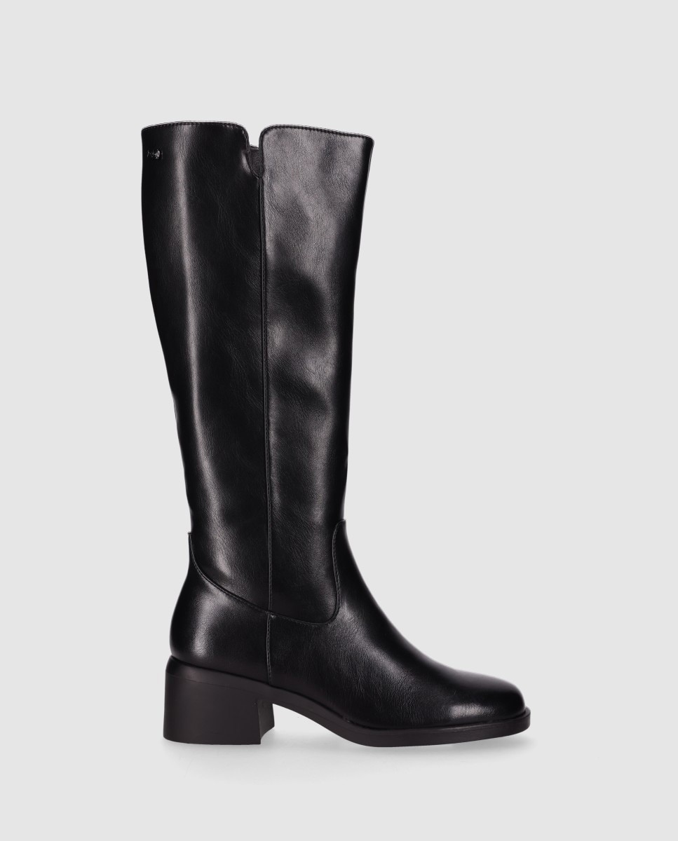 Botas básicas de mujer con caña alta y cierre de cremallera - Chika10 - Negro Negro-1