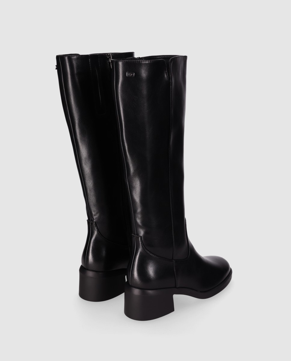 Botas básicas de mujer con caña alta y cierre de cremallera - Chika10 - Negro Negro-3
