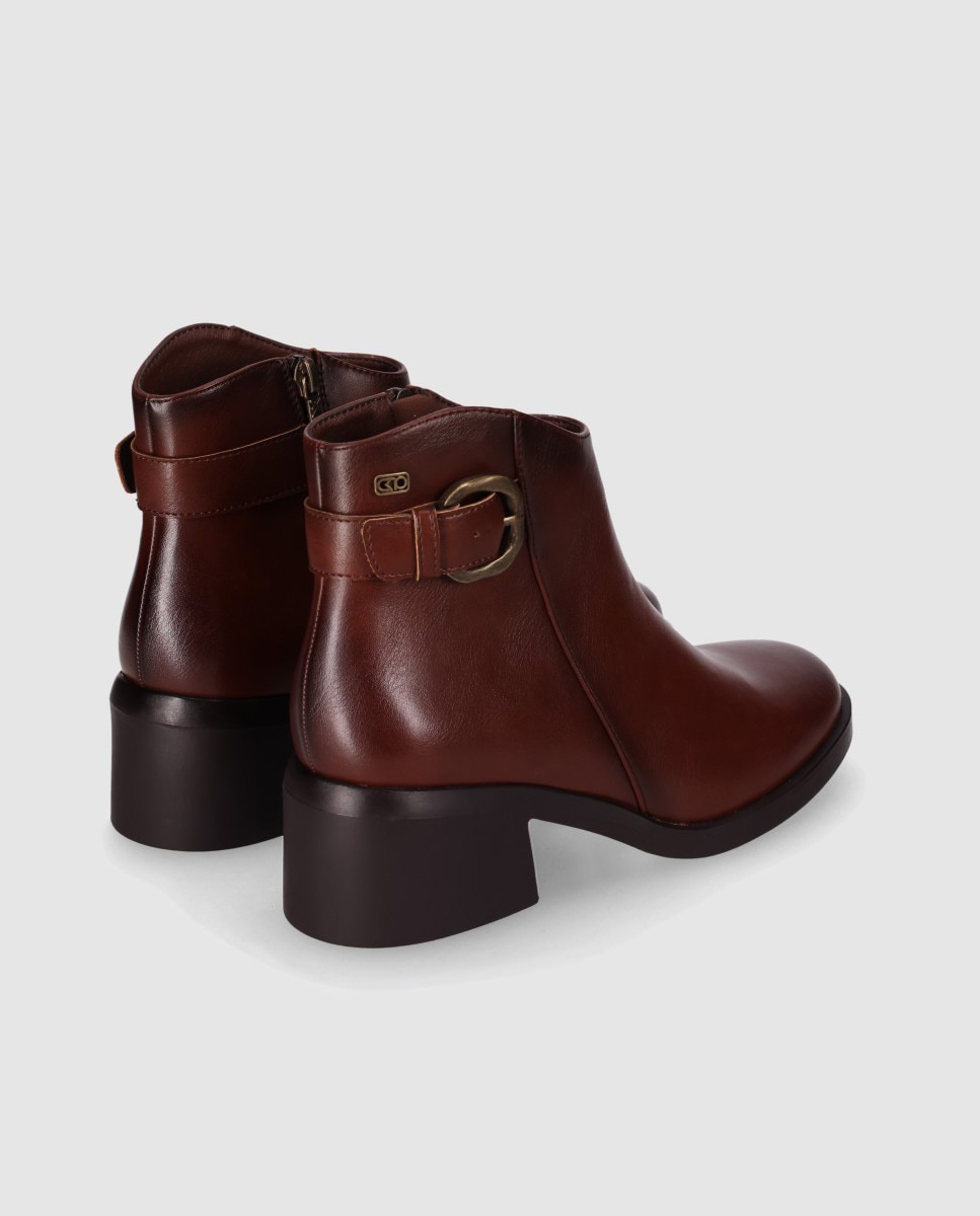 Botines básicos de mujer con diseño elegante y puntera redonda - Chika10 - Marrón claro Marrón claro-3
